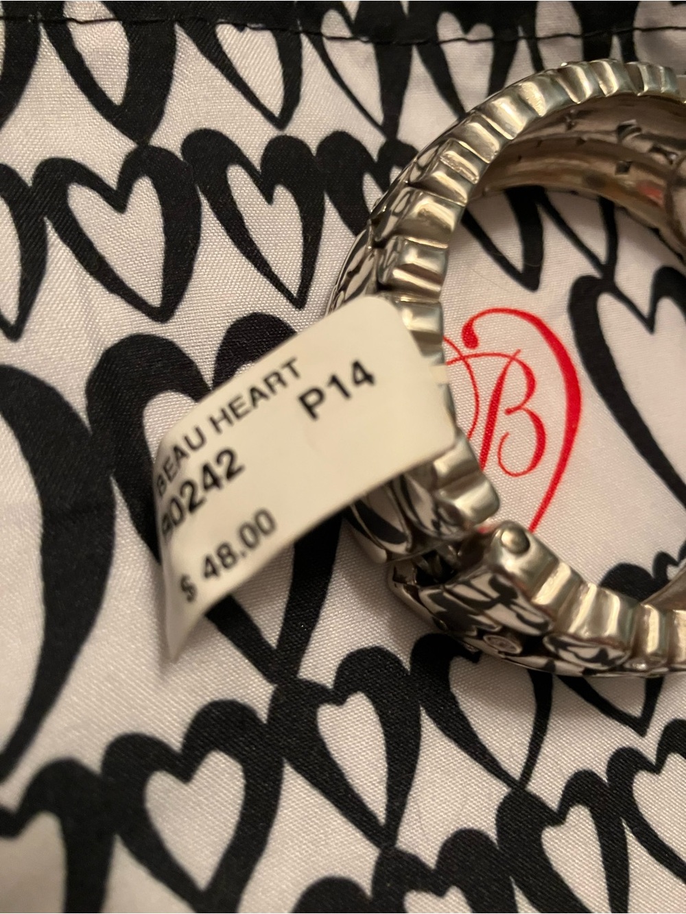 Brighton Le Beau Heart Retired Hinged Bangle Bracelet New with Pouch - Picture 3 of 6
